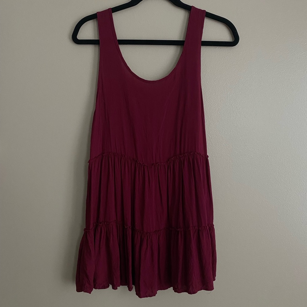 Wet Seal Burgundy Long Tank Top — Size M